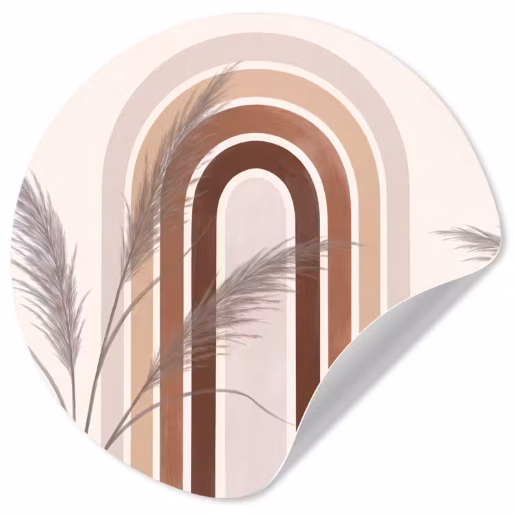 Behangcirkel - Abstract - Bogen - Plant - Boho - Beige — 1