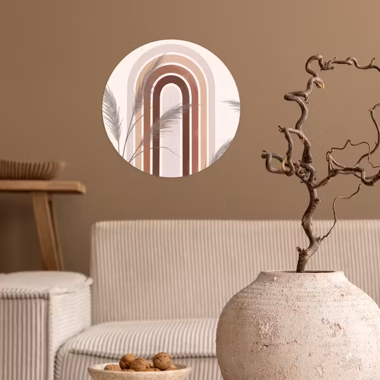 Behangcirkel - Abstract - Bogen - Plant - Boho - Beige — 2