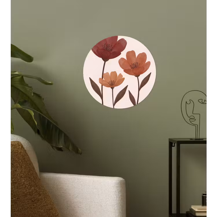 Behangcirkel - Bloemen - Abstract - Modern - Bruin - Decoratief — 3