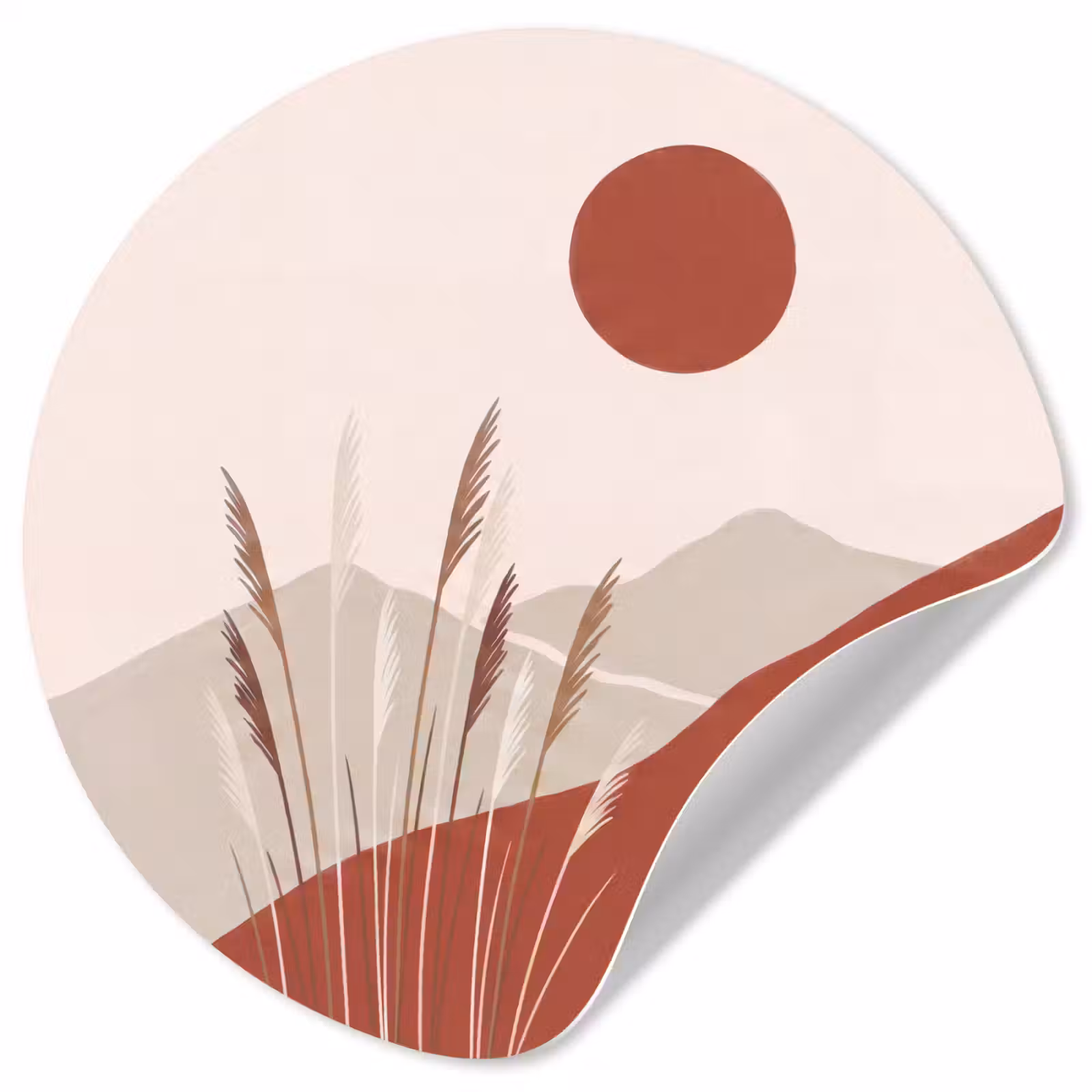 Behangcirkel - Gras - Landschap - Natuur - Abstract - Beige — 1
