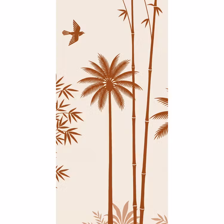 Behang - Vogel - Boom - Tropisch - Minimalistisch - Bruin — 2