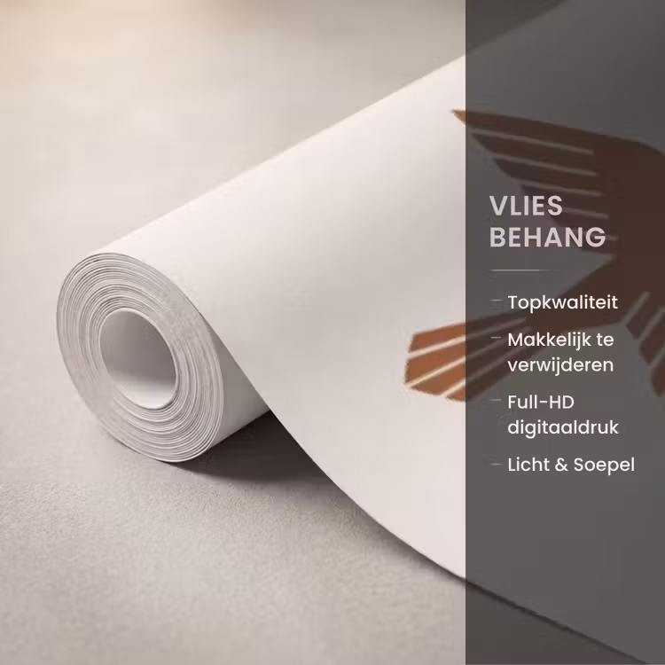 Behang - Vogel - Boom - Tropisch - Minimalistisch - Bruin — 3