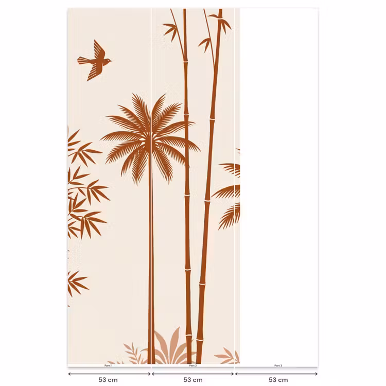 Behang - Vogel - Boom - Tropisch - Minimalistisch - Bruin — 6
