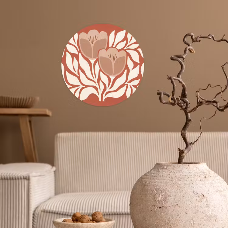 Behangcirkel - Bloemen - Abstract - Modern - Beige - Natuur — 2
