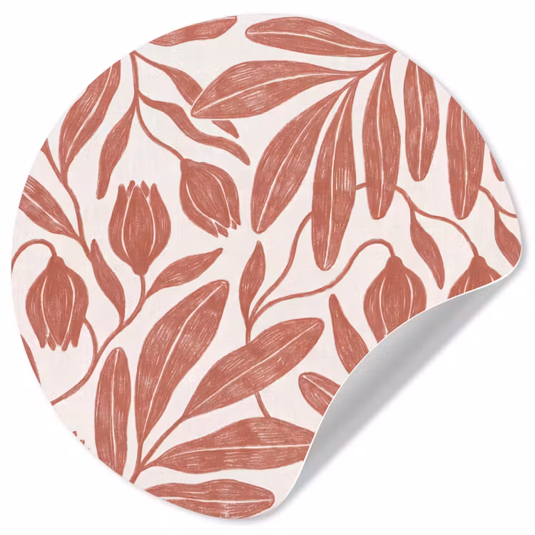 Behangcirkel - Bloemen - Patroon - Modern - Natuur - Bruin — 1