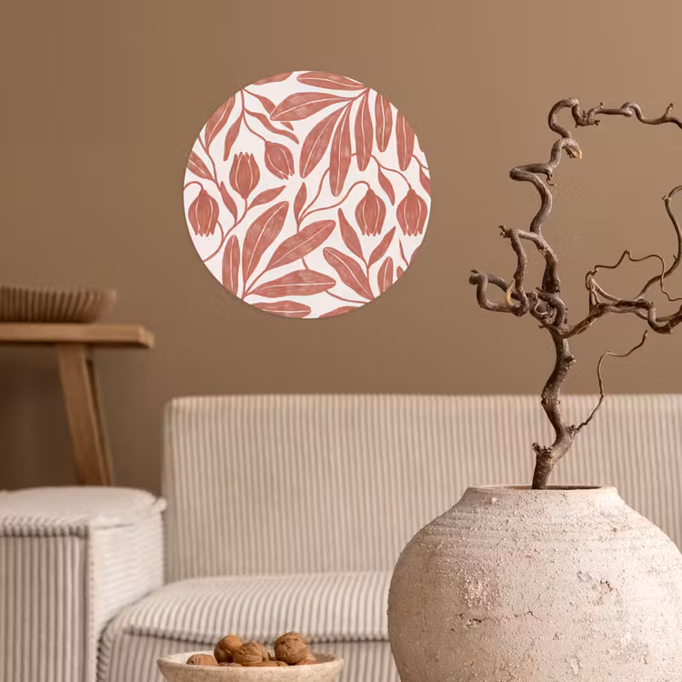 Behangcirkel - Bloemen - Patroon - Modern - Natuur - Bruin — 2