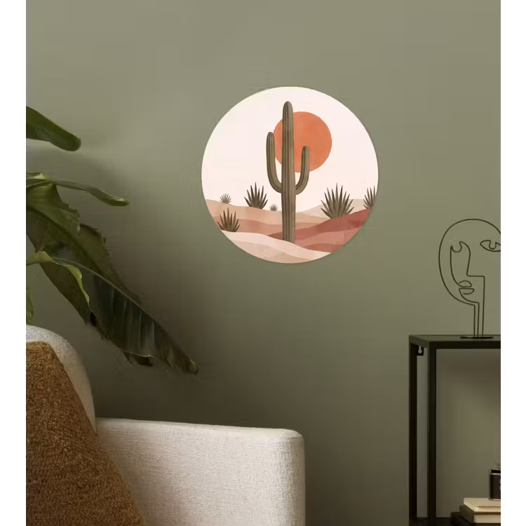 Behangcirkel - Cactus - Duinen - Modern - Landschap - Groen — 3