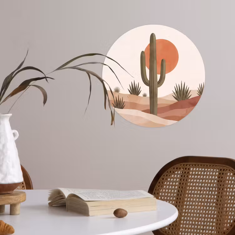 Behangcirkel - Cactus - Duinen - Modern - Landschap - Groen — 4