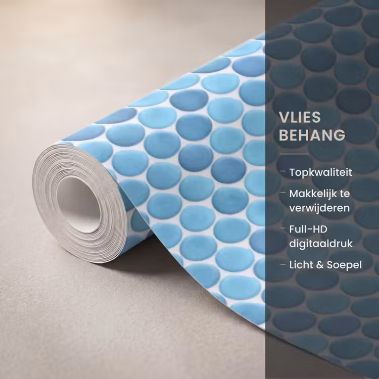 Behang - Penny - Mozaïek - Lichtblauw — 3