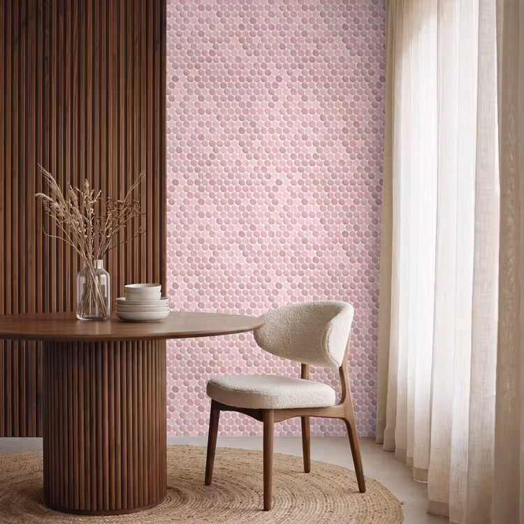Behang - Penny - Mozaïek - Lichtroze — 4