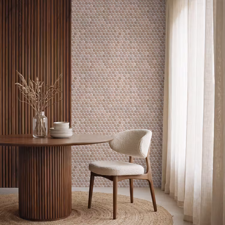 Behang - Penny - Mozaïek - Oudroze - Terracotta — 4