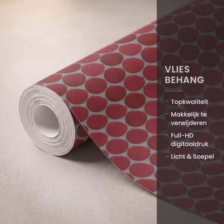 Behang - Penny - Mozaïek - Rond - Rood — 3