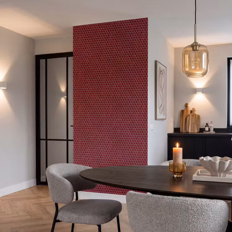 Behang - Penny - Mozaïek - Rond - Rood — 5