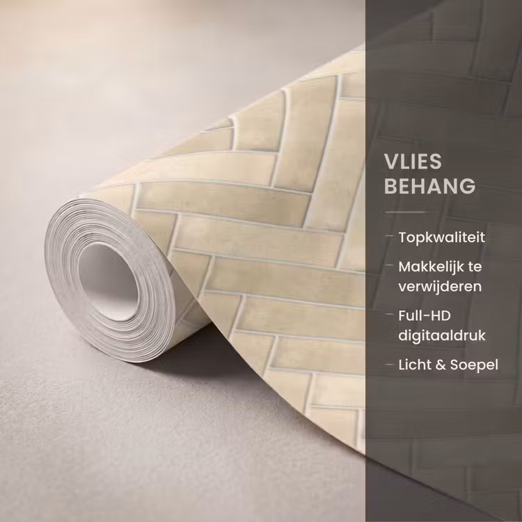 Behang - Visgraat - Tegel - Zand — 3