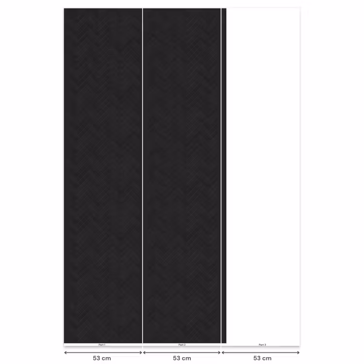 Behang - Visgraat - Wandtegel - Mat - Zwart — 6