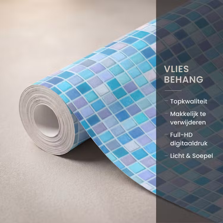 Behang - Mozaïek - Patroon - Turquoise — 3