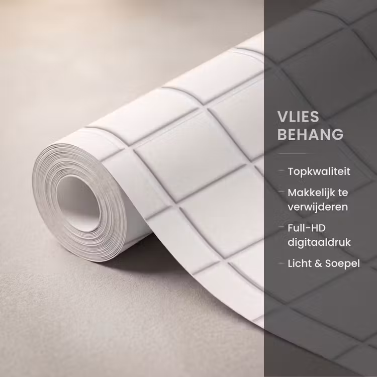 Behang - Patroon - Tegels - Wit — 3