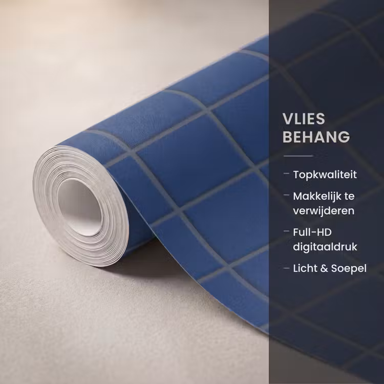 Behang - Tegel - Patroon - Blauw — 3