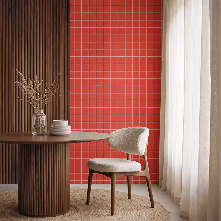 Behang - Tegel - Patroon - Kersen - Rood — 4