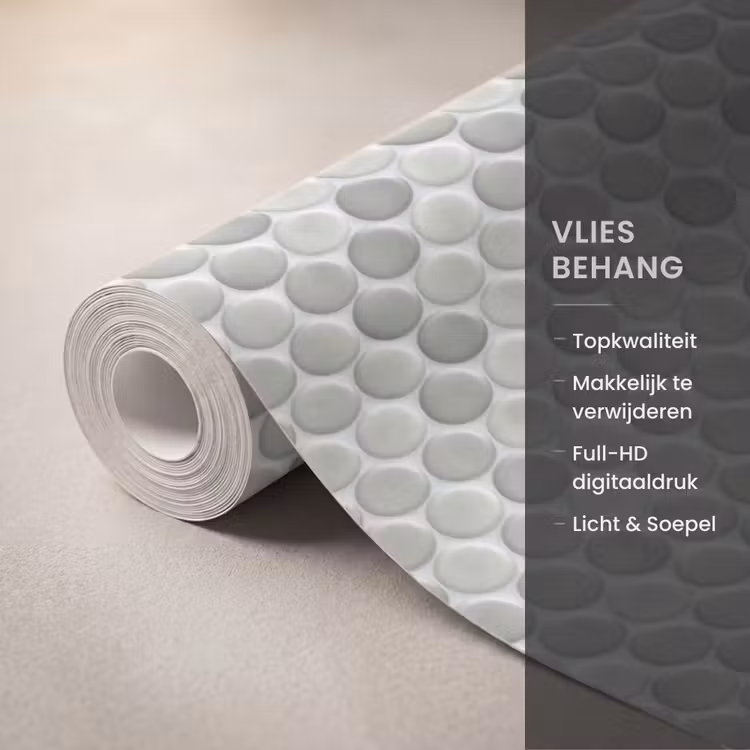 Behang - Penny - Mozaïek - Lichtgrijs — 3