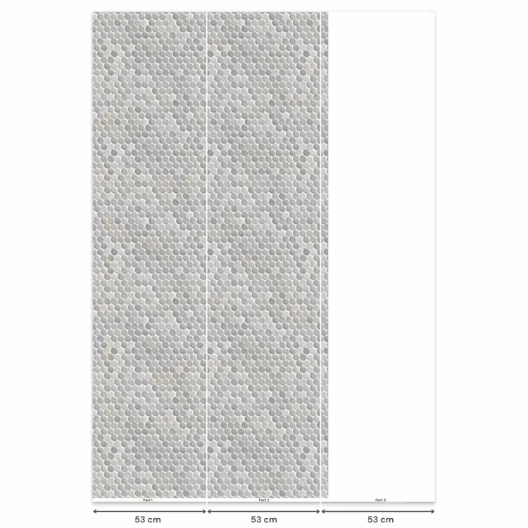 Behang - Penny - Mozaïek - Lichtgrijs — 6
