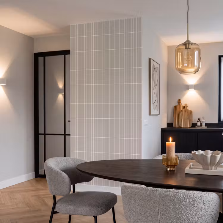 Behang - Verticaal - Wandtegel - Licht Beige — 5