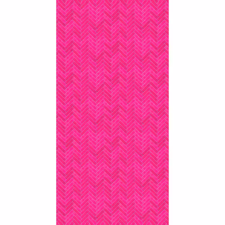 Behang - Visgraat - Wandtegel - Fuchsia - Roze — 2