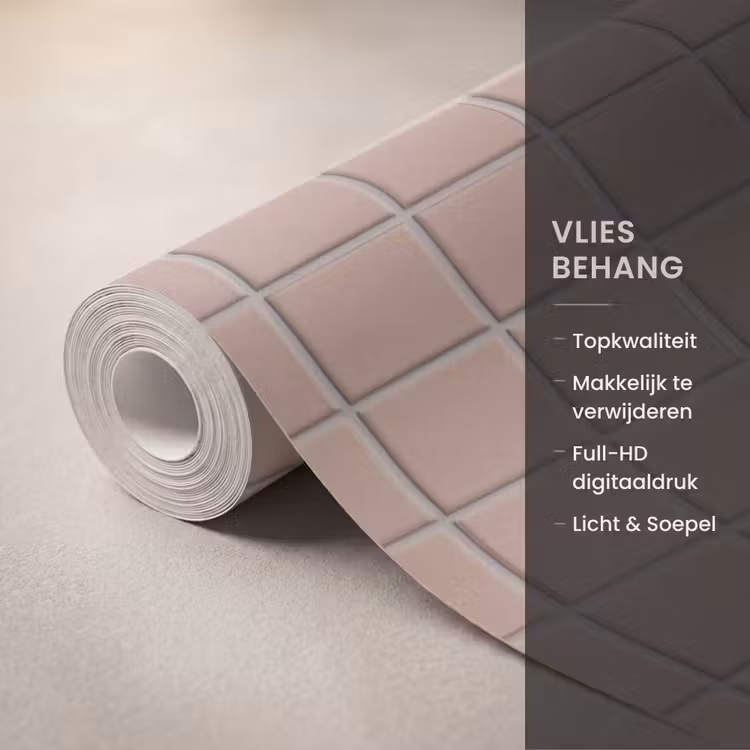 Behang - Patroon - Tegel - Oudroze — 3