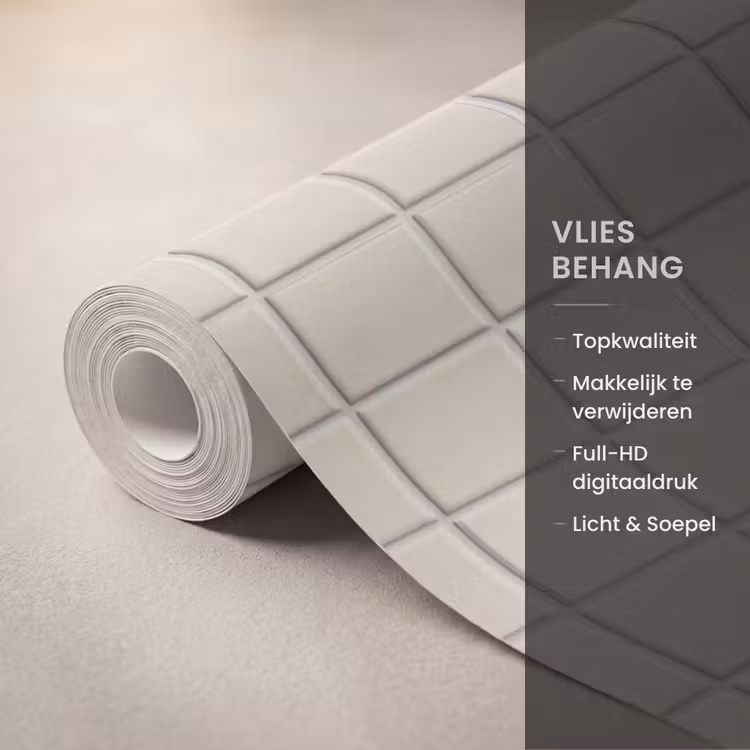 Behang - Patroon - Tegels - Taupe — 3