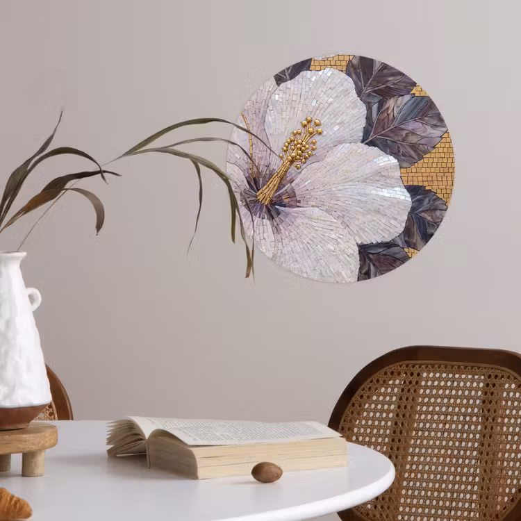Behangcirkel - Bloemen - Mozaïek - Kunst - Modern - Goud — 4