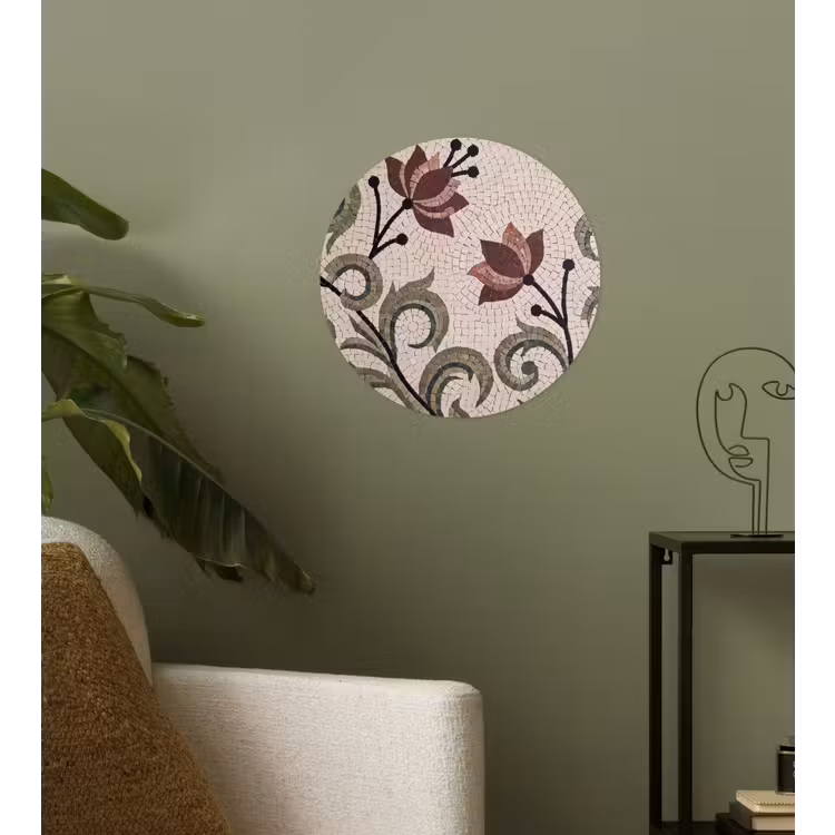 Behangcirkel - Bloemen - Mozaïek - Patroon - Abstract - Groen — 3
