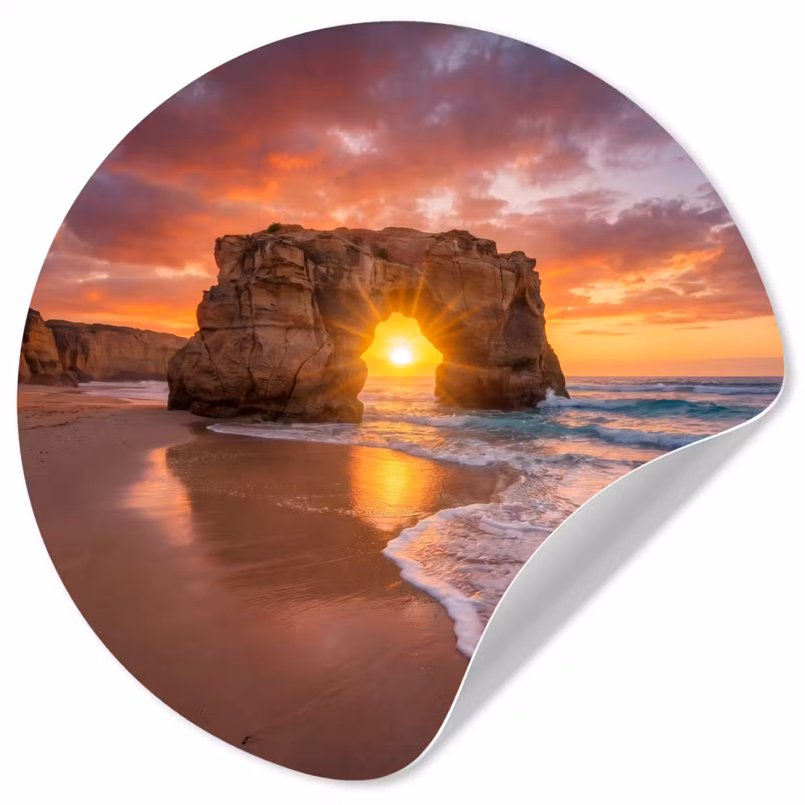 Behangcirkel - Kust - Rots - Zonsondergang - Zee - Natuur — 1