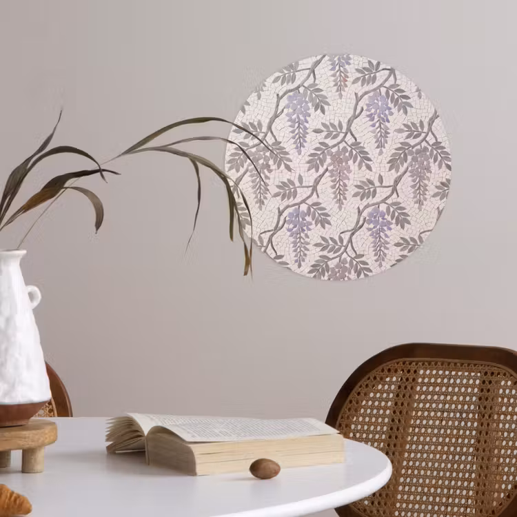 Behangcirkel - Bloemen - Mozaïek - Natuur - Patroon - Paars — 4