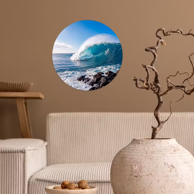 Behangcirkel - Golf - Oceaan - Brekend - Water - Blauw — 2