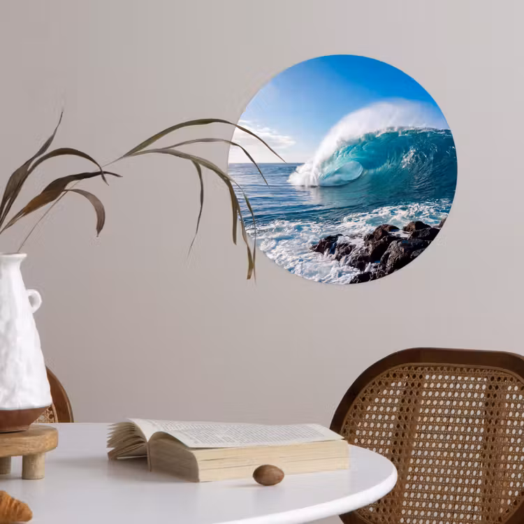 Behangcirkel - Golf - Oceaan - Brekend - Water - Blauw — 4