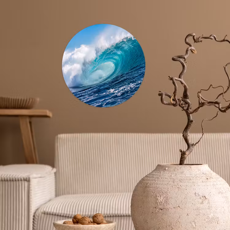 Behangcirkel - Golf - Oceaan - Water - Dynamisch - Blauw — 2