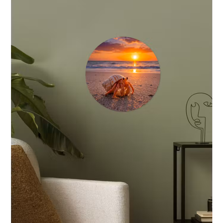 Behangcirkel - Kreeft - Strand - Natuur - Zonsondergang - Oranje — 3