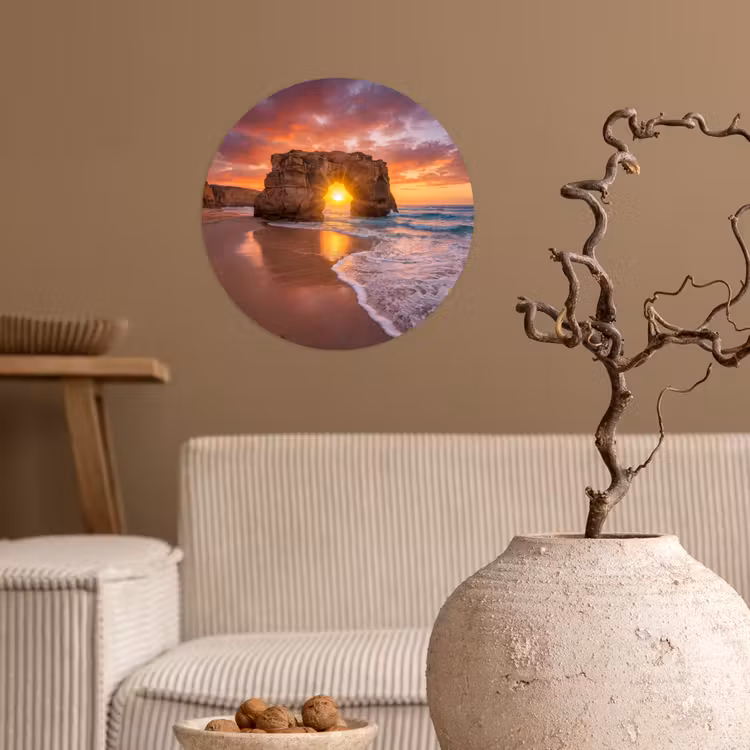 Behangcirkel - Kust - Rots - Zonsondergang - Zee - Natuur — 2