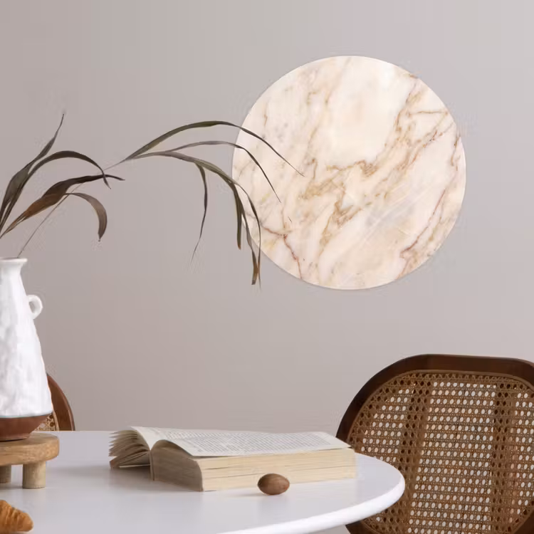 Behangcirkel - Marmer - Ader - Abstract - Wit - Goud — 4
