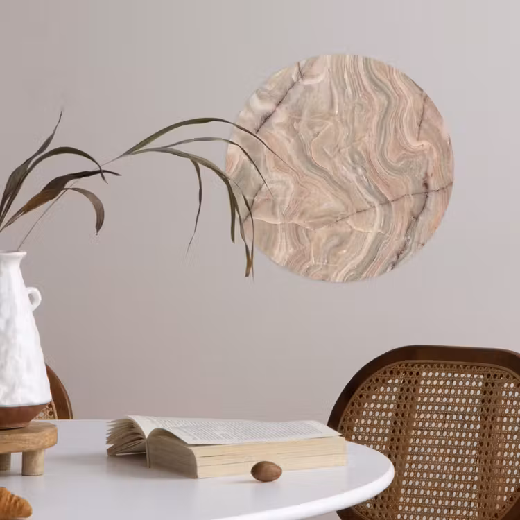 Behangcirkel - Marmer - Patroon - Abstract - Beige - Groen — 4