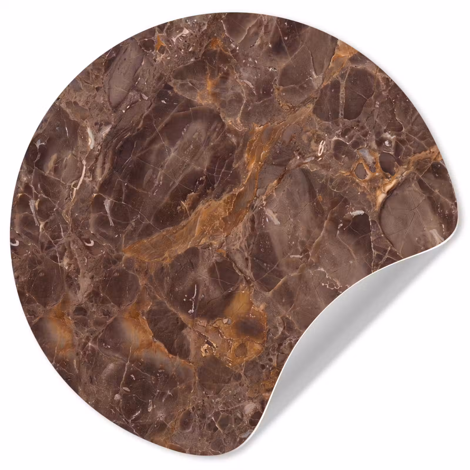 Behangcirkel - Marmer - Patroon - Natuur - Bruin - Goud — 1
