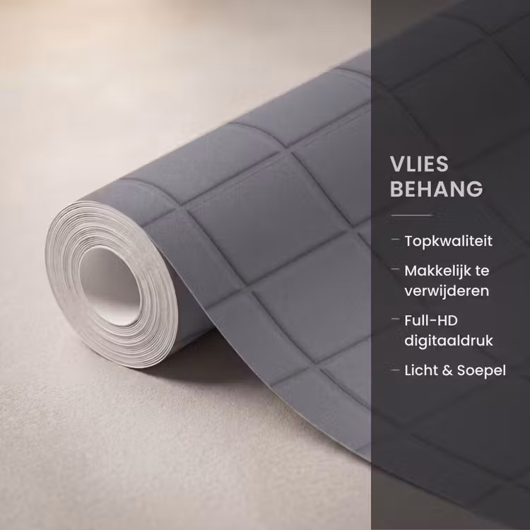 Behang - Patroon - Tegel - Grafiet - Grijs — 3
