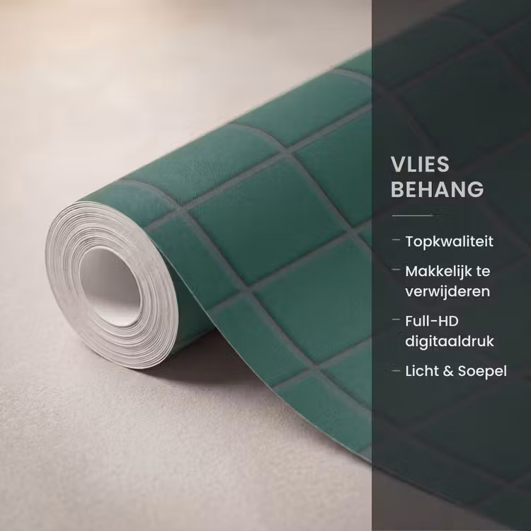 Behang - Patroon - Tegels - Dennen - Groen — 3