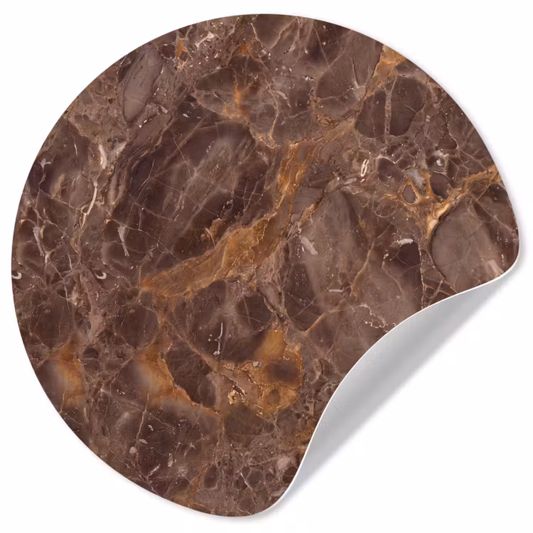 Behangcirkel - Marmer - Patroon - Natuur - Bruin - Goud — 1