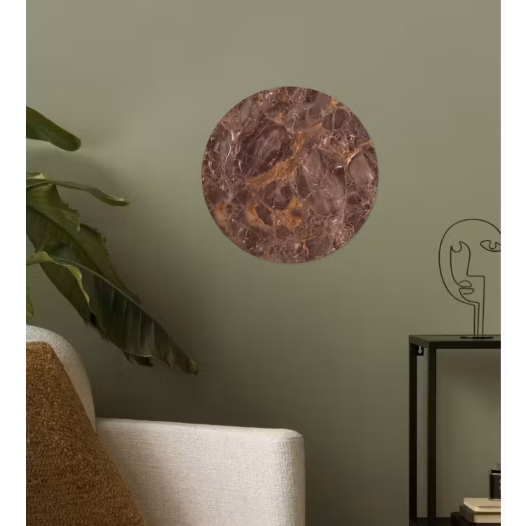 Behangcirkel - Marmer - Patroon - Natuur - Bruin - Goud — 3