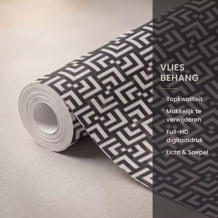Behang - Patroon - Marmer - Zwart — 3