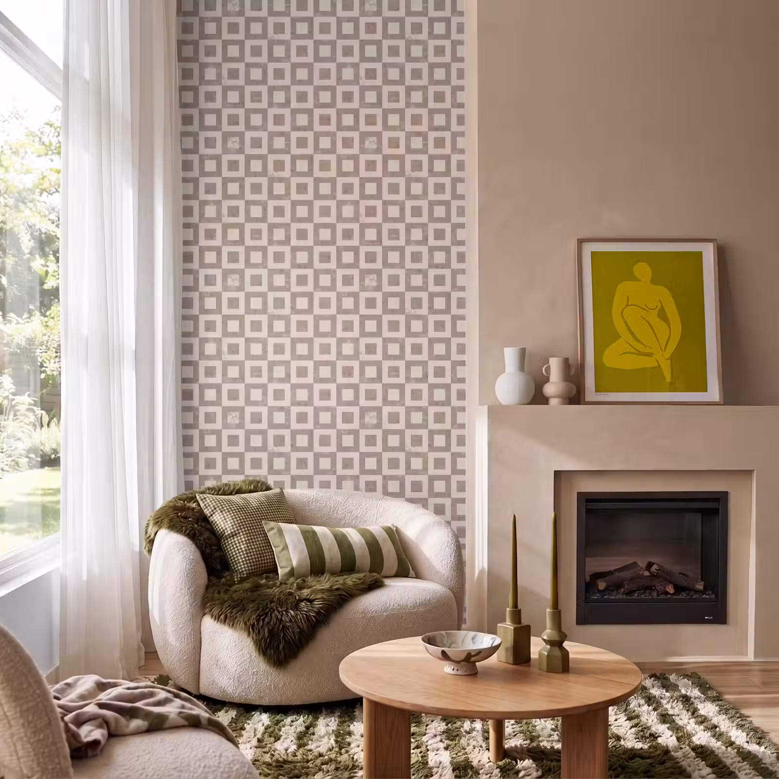 Behang - Patroon - Marmer - Beige — 1