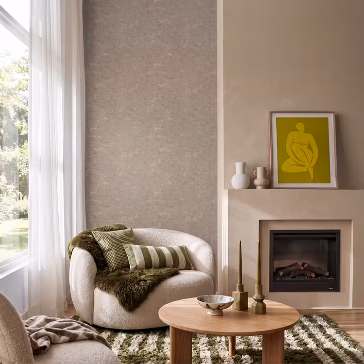 Behang - Patroon - Kalksteen - Beige — 1