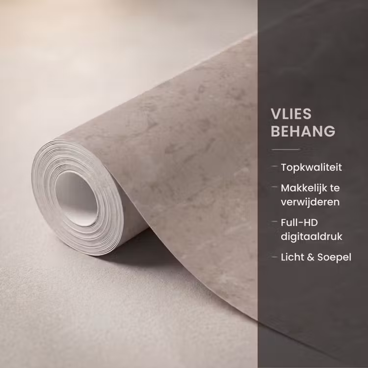 Behang - Patroon - Kalksteen - Beige — 3