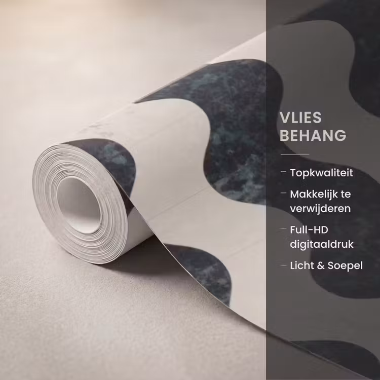 Behang - Patroon - Marmer - Groen - Cremé — 3